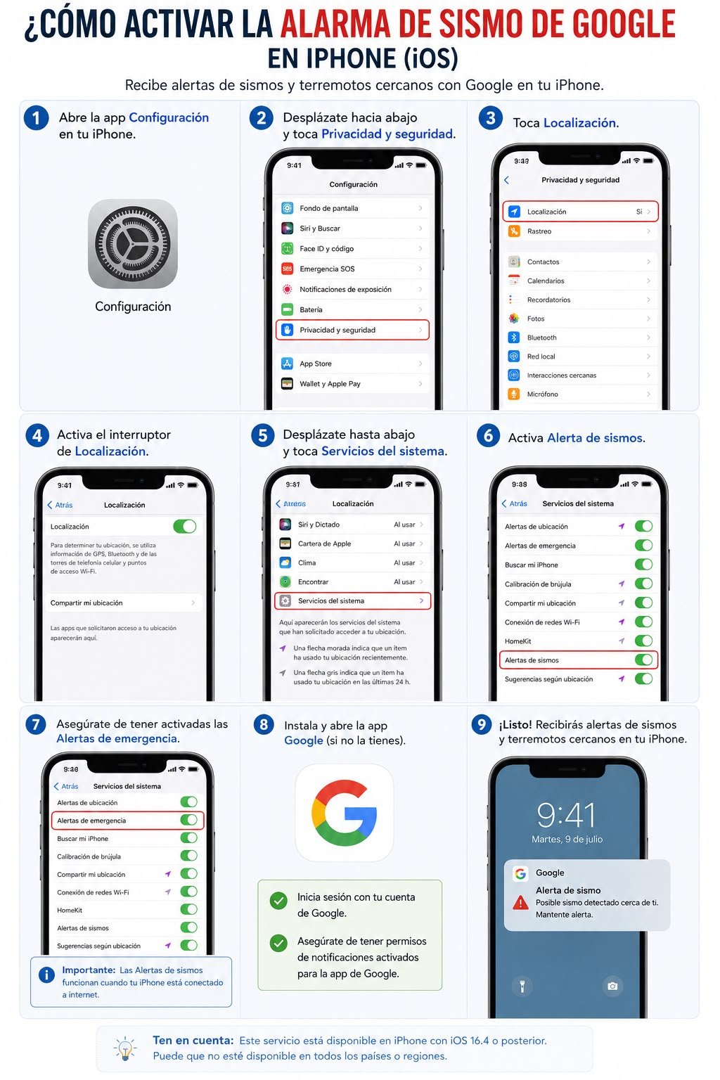 Como activar alarma google Mirasol