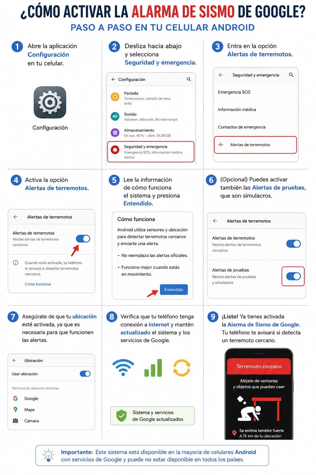 Como activar alarma sismo Iphone