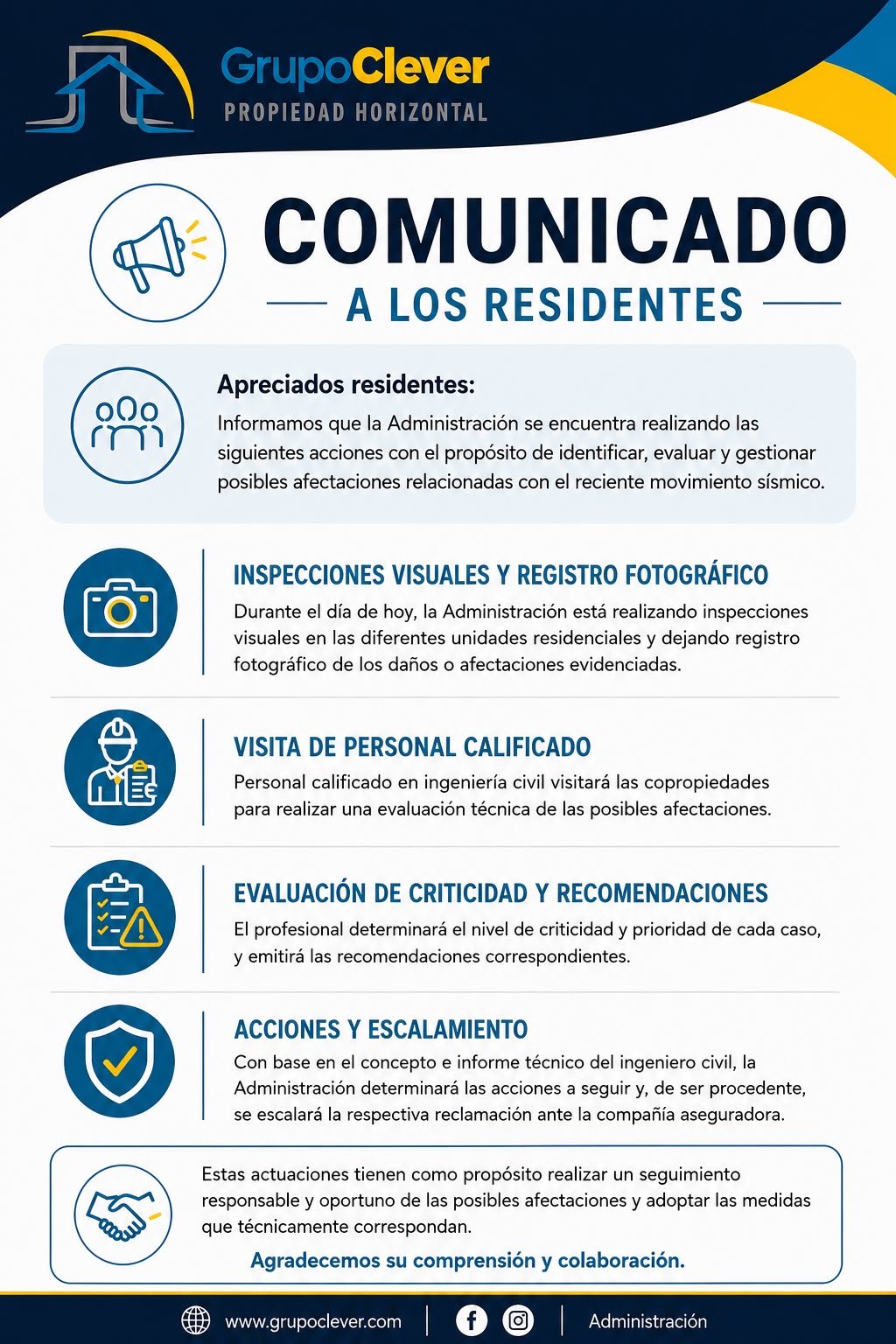 Comunicado revision sismo Mirasol