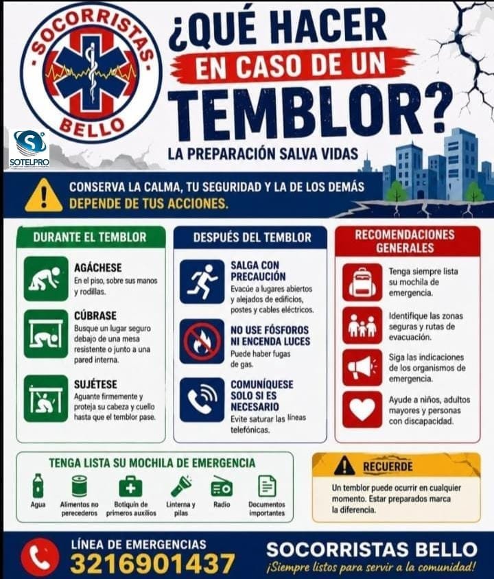Que hacer en caso de temblo Bello